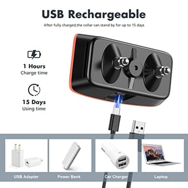 NBJU Bark Collar for Dogs,Rechargeable Anti Barking Training Collar with 7 Adjustable Sensitivity and Intensity Beep Vibration for Small Medium Large Dogs - Image 6