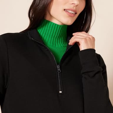 Amazon Essentials Women's Long-Sleeve Fleece Quarter-Zip Top (Available in Plus Size), Black, X-Small - Image 4