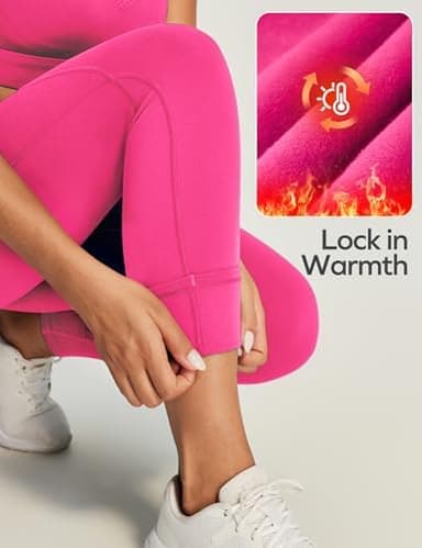 Ewedoos Fleece Lined Leggings Women Thermal Leggings for Women with Pockets High Waisted Winter Warm Tights Pants Clothes - Image 3