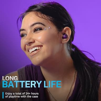 JLab Go Pop ANC True Wireless Earbuds & Charging Case, Transparent Purple, Active Noise Cancelling, 10mm Drivers, Dual Connect, Customize Your Sound with App, Be Aware Mode, Google Fast Pair - Image 3