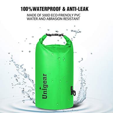 Unigear Dry Bag Waterproof, Floating and Lightweight Bags for Kayaking, Boating, Fishing, Swimming and Camping with Waterproof Phone Case (Green, 5L) - Image 4
