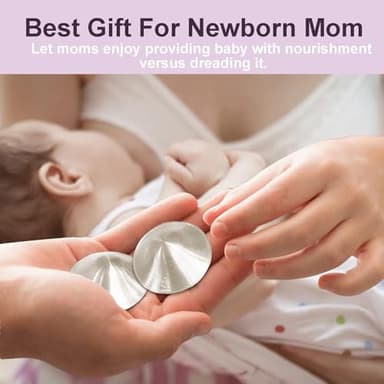 Boboduck The Original Silver Nursing Cups - Nipple Shields for Nursing Newborn, Newborn Breastfeeding Must Haves for Soothe and Protect Your Nursing Nipples - Trilaminate 999 Silver (X-L Size) - Image 6