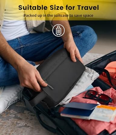 Vorspack Travel Toiletry Bag for Men - Large Toiletries Bag Water Resistant Hanging Travel Bag for Travel Toiletries Accessories - Black - Image 7