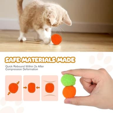 100Pcs Cat Toys Pom Pom Balls with 2 Launchers Set, Interactive Cat Toy Stuff for Indoor Both Adult & Kitten Toys - Image 3