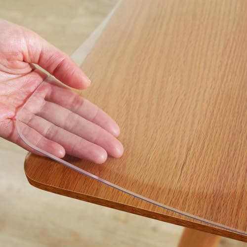 Warmstar Clear Table Protector 2mm Thick, 54x84Inch Clear Table Cover Protector, Plastic Table Cover, Clear Desk Mat Desk Pad, Desk Protector Mat for Coffee Table, Writing Desk, Dining Room - Image 1