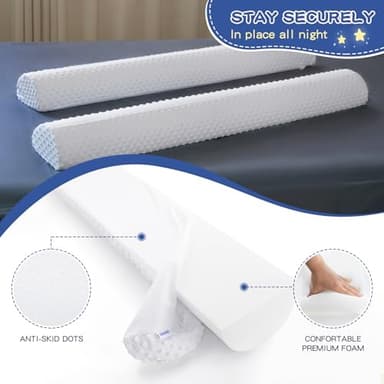 Aonvmdis Bed Bumpers for Toddlers Foam Bed Rail for Toddlers 1 Pack Bed Rails Bumper for Queen, King, Twin, Full-Size Bed with Non-Slip Machine Washable Cover - Image 3
