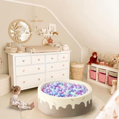 Star Ball Pit Balls for Ball Pit, Crush-Proof BPA Free Colorful Play Plastic Balls for Kids Toddler Christmas Party Decor Giant Friendship Bracelet Banner, Pearl Mermaid Blue,50pcs 2.15inch Balls - Image 3