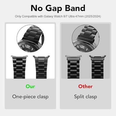 Band Compatible with Samsung Galaxy Watch Ultra 47mm(2025/2024),Metal Stainless Steel Bands Strap Men Women,NOT for Galaxy Watch 8 7 6 5 4 Band 40mm 44mm 45mm/Watch 8 6 4 Classic 42mm 46mm 43mm 47mm - Image 2
