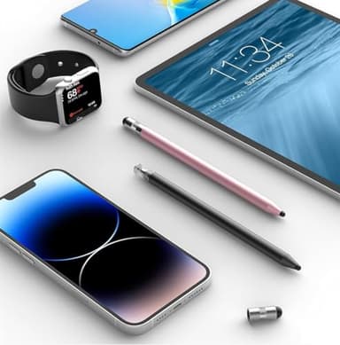 MEKO 3 in 1 Stylus Pens for Touch Screens, High Sensitivity & Precision Capacitive Stylus for Apple iPad iPhone Tablets Samsung Galaxy All Universal Touchscreen Devices (2 Pack-Black/Rose Gold) - Image 7