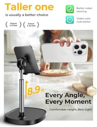 LISEN Cell Phone Stand Adjustable for iPhone Phone Holder for Desk, Office Desk Accessories Computer PC for iPhone Stand Gaming Essentials Fit Otterbox Case Phones Switch Kindle iPad Air Tablet 4-10in - Image 3