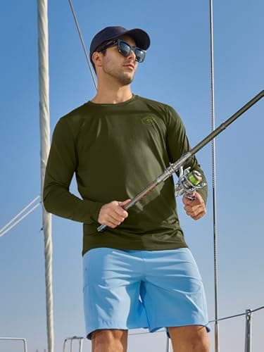 NORTHYARD Men's Sun Protection Shirts Long Sleeve Swim Beach Rash Guard SPF UV UPF 50+ Fishing T-Shirt Quick Dry Lightweight ArmyGreen XL - Image 4