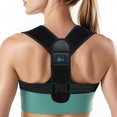 GROKIE Posture Corrector for Women and Men – Adjustable Back Brace for Posture Support,Comfortable and Breathable Back Straightener for Pain Relief (Medium) - Image 1