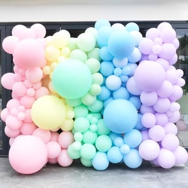 Voircoloria 130pcs Pastel Balloons Different Sizes 18" 12" 10" 5" Macaron Latex Balloon Garland Arch Kit for Birthday Easter Baby Shower Graduation Wedding Gender Reveal Anniversary Party Decorations - Image 7