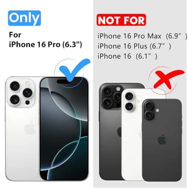 Temdan for iPhone 16 Pro Case Clear, [Compatible with Magsafe][Anti-Yellowing][Military-Grade Protection] Shockproof Slim Phone Case for iPhone 16 Pro, Pink - Image 2
