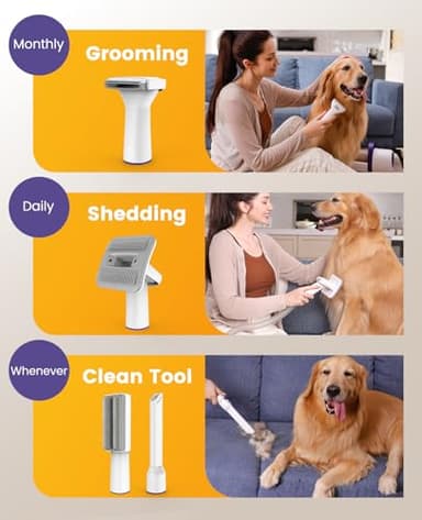 oneisall Dog Hair Vacuum & Dog Grooming Kit/Low Noise Dog Grooming Vacuum12kpa,Dog Vacuum for Shedding Grooming for Pet Hair&Home Cleaning - Image 6