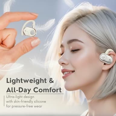 Open Ear Earbuds, Open Ear Headphones with 16mm Speakers, Bluetooth 5.4 Wireless, Biaxial Rotation, Lightweight, 20H Playtime, Over Ear Bluetooth Headphones for Running, Workout, IPX5 Waterproof - Image 3