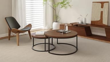 homary Extendable TV Stand & Nesting Coffee Table Set of 2（Walnut） - Image 9