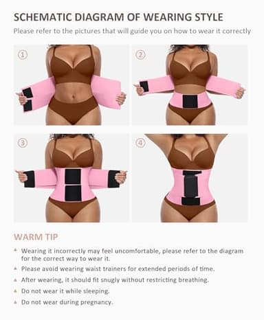 FeelinGirl Corset Perspiring Workout Waist Trainer Gym Postnatal Corset Trimmer Belt for Women Body Shaping Pink M - Image 5