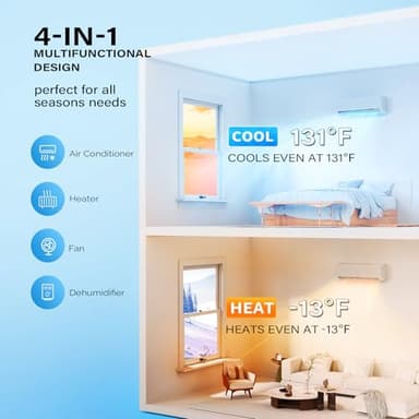 ROVSUN 28000 BTU Tri Zone WIFI Mini Split AC/Heating System, 20 SEER2 3 Zone 9000 + 9000 + 9000 BTU Ductless Split Air Conditioner with Pre-Charged Condenser, Heat Pump & 25Ft Line Set, 208-230V - Image 3