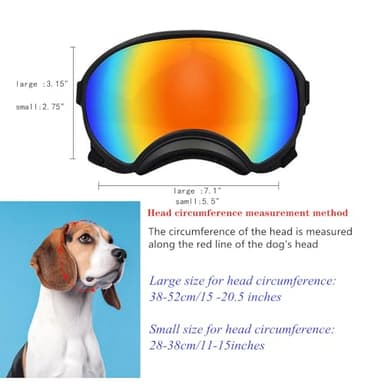 Soft Samll Dog Sunglasses Dog Goggles for Large Breed UV/Wind/Dust Protection Winproof Dog Puppy Sunglasses Pet Glasses Eye Wear with Adjustable Strap (Black Frame & Silver Lens/Small) - Image 3