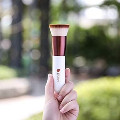 DUcare Foundation Brush,Flat Top Kabuki Brush Synthetic Professional Makeup Brush Liquid Blending Mineral Powder Buffing Stippling Makeup Tools, Rose Golden/White - Image 5