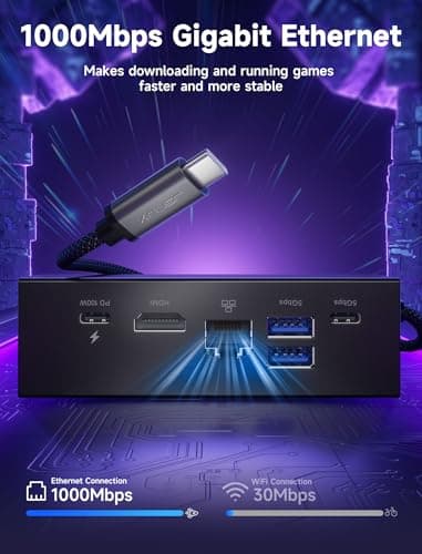 JSAUX Docking Station Compatible with ROG Ally X/ROG Ally/Steam Deck/Legion Go/Legion Go S, 6-in-1 ROG Ally X Dock with HDMI 4K@120Hz, Gigabit Ethernet, USB A & USB C 3.2 Gen 1, 100W Charging - HB0609 - Image 8