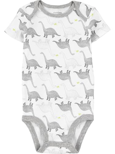 Simple Joys by Carter's Baby Boys' 6-Pack Short-Sleeve Bodysuit, Multicolor/Anchor/Dinosaur/Stripe/Whale, 0-3 Months - Image 2