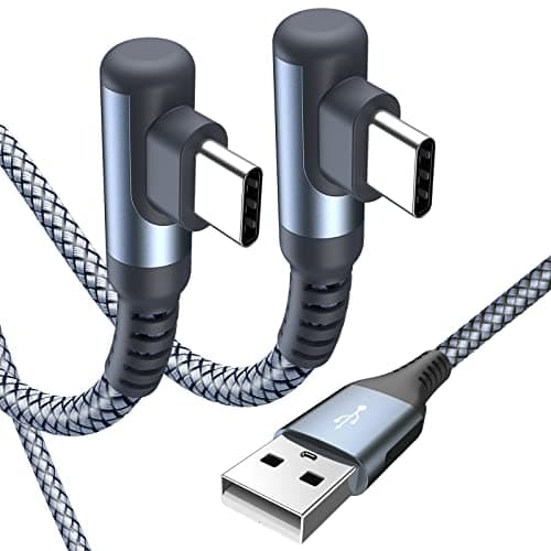sweguard USB Type - C Fast Charging Cable Right Angle 2-Pack, 6.6FT - Compatible with iPhone 17 16 15 Pro Max,Samsung Galaxy S25 S24 S23 S22 S21 S20 S10 A53, Note Flip Pixel LG Moto More USB C Device - Image 1