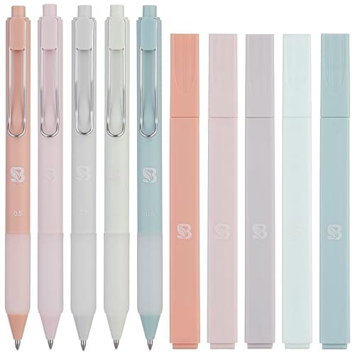 BLIEVE - Aesthetic Highlighters and Gel Pens With Soft Ink And Tip, Bible Highlighters and Pens No Bleed, Dry Fast Easy to Hold, for Bible Journaling Planner School Supplies (Pastel) - Image 1