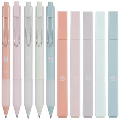 BLIEVE - Aesthetic Highlighters and Gel Pens With Soft Ink And Tip, Bible Highlighters and Pens No Bleed, Dry Fast Easy to Hold, for Bible Journaling Planner School Supplies (Pastel) - Image 1
