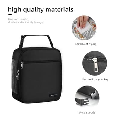 Lovoeo Lunch box Lunch bag for men women Insulated Lunchbox Lunch bags for Work Picnic Travel (Black) - Image 6