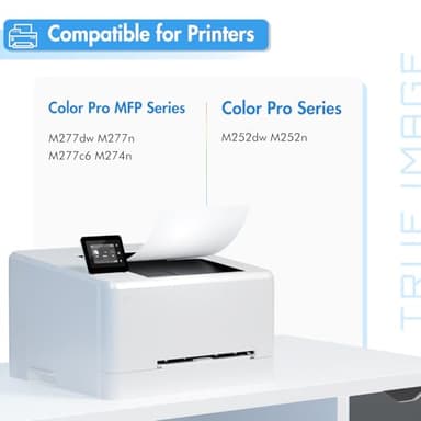 TRUE IMAGE 201X M277dw Toner Cartridge 4 Pack High Yield Compatible for HP 201X 201A M252dw CF400X Color Laserjet Pro MFP M277dw M277c6 CF401X CF402X CF403X Printer Black/Cyan/Yellow/Magenta - Image 2