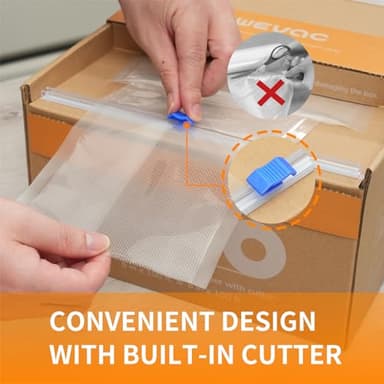 Wevac 8” x 150’ Food Vacuum Seal Roll Keeper with Cutter, Ideal Vacuum Sealer Bags for Food Saver, BPA Free, Commercial Grade, Great for Storage, Meal prep and Sous Vide (8" x 150') - Image 2