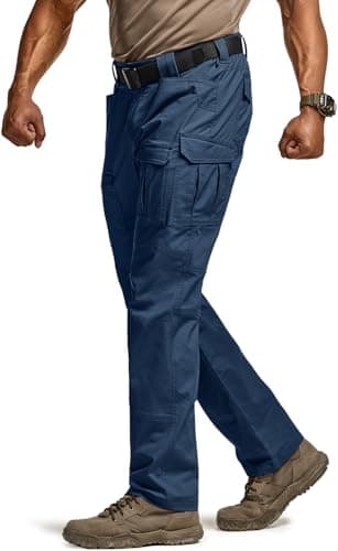 CQR Men's Flex Ripstop Tactical Pants, Water Resistant Stretch Cargo Pants, Lightweight EDC Hiking Work Pants, Breacher Midnight Blue, 36W/34L - Image 8