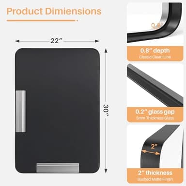 Bathroom Mirror for Wall, 30x22 Inch Rounded Rectangle Mirror, Black Metal Framed Bathroom Vanity Mirror for Restroom Farmhouse, Anti-Rust, Tempered Glass, Horizontally or Vertically Hanging - Image 5