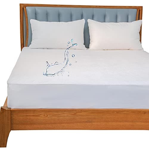 Kingnex Full Size Mattress Protector Waterproof Matressprotector Quiet Breathable - Premium Soft Bamboo Viscose Terry Fitted Bed Mattress Cover - Image 1