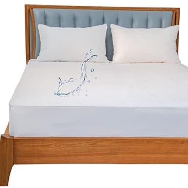 Kingnex Full Size Mattress Protector Waterproof Matressprotector Quiet Breathable - Premium Soft Bamboo Viscose Terry Fitted Bed Mattress Cover - Image 1