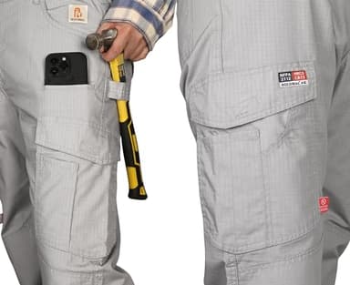 BOCOMAL FR Pants Cargo Pockets Lightweight 100% C Rip Stop Water Repellent Finish Flame Resistant Jeans Regular Fit - Image 6
