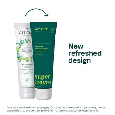 ATTITUDE Body Cream, EWG Verified Moisturizer, Vegan Moisturizing Products For Dry Skin, Dermatologically Tested, Olive Leaves, 8 Fl Oz - Image 2