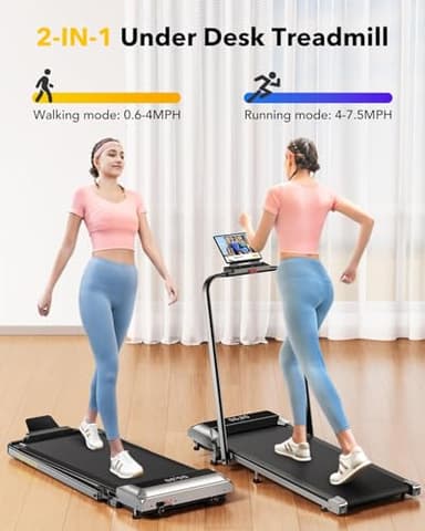 TOPUTURE Walking Pad with Incline, 2 in 1 Foldable Treadmill with Handle Bar for Home/Office Small, Portable Compact Under Desk Treadmill with Remote Control, APP & LED Display 300LBS Capacity - Image 2