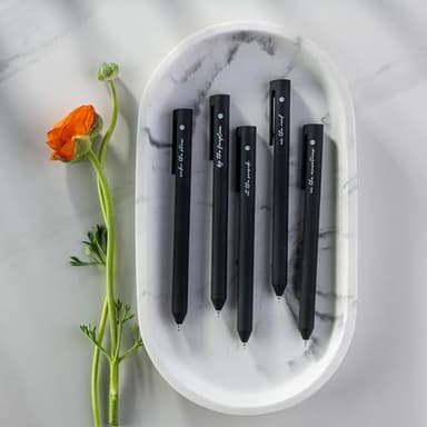 DIVERSEBEE Black Gel Ink Pens, 0.5 mm Gel Pens Fine Point, Bible Pens No Bleed Through with Cute Fine Tip, Bible Study Journaling Supplies, 5 Pack Gel Pen Set - Image 4