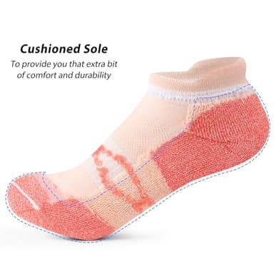 Gonii Ankle Socks Womens Running Athletic No Show Socks Cushioned 5-Pairs (US, Numeric, 10, 12, Regular, Regular, N-5-Color) - Image 3