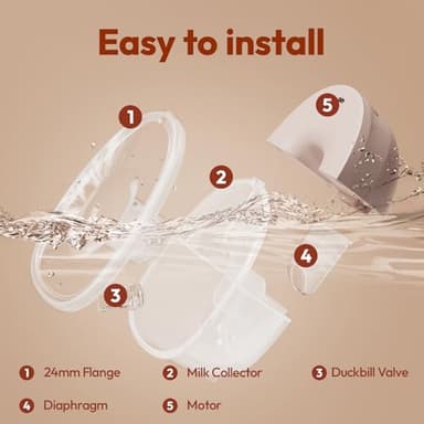 NCVI Hands Free Wearable Breast Pump, Lightweight Breastfeeding Pump, Portable Electric Pump with 4 Modes & 9 Levels, Strong Suction Rechargeable Milk Pump, 21/24mm Flanges, 2 Pack - Image 7