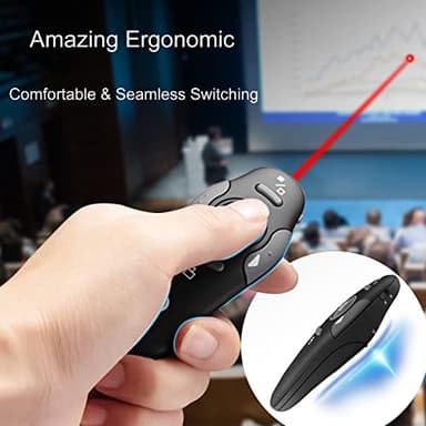 Wireless Presentation Clicker for PowerPoint Presentations, USB Dongle Presenter Remote with Laser Pointer Slide Clickers for Mac/Windows/Linux, Computer/Laptop, Google Slide/PPT/Keynote - Image 2