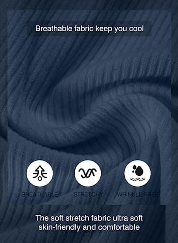 JMIERR Mens Muscle Slim Fit Button Henley Shirts Summer Crewneck Short Sleeve Longline Fitted T-Shirt Gym Workout Athletic Tees Shirt for Men, L, Blue1 - Image 5