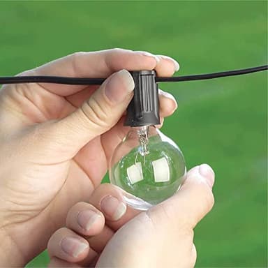 Beams 1W G40 Globe Bulb LED Weatherproof Indoor/Outdoor String Lights, 25 ft, Black - Image 7