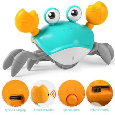 Crawling Crab Baby Toy Infant: Tummy Time Toys for Babies 3 6 9 12 18 24 36 Months, Walking Dancing Sensing Crab for Toddler 1 2 3 4 Year Old, 1st Music Birthday Gifts for Boys Girls - Image 5