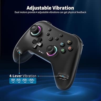AceGamer Aurora Generation 2.4G Wireless Bluetooth Controller for Windows PC/Android/Switch/iOS/Steam Deck, Hall Joysticks and RGB Light- Upgraded PC Gaming Controller and Back Buttons Lock (Black) - Image 4