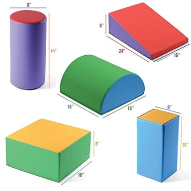 Play22 Soft Climbing Toys for Toddlers Indoor - 5 PC Baby Foam Climbing Blocks, PU Leather Gym Climb and Crawl Play Set Waterproof and Easy to Clean - Image 7