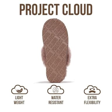Project Cloud Shearling Slippers for Women Footwear - Genuine Suede Clogs Non-Slip Indoor/Outdoor Scuff Womens Slippers with Memory Foam Insole (Henka, DPINKSUEDE, 5.5) - Image 4